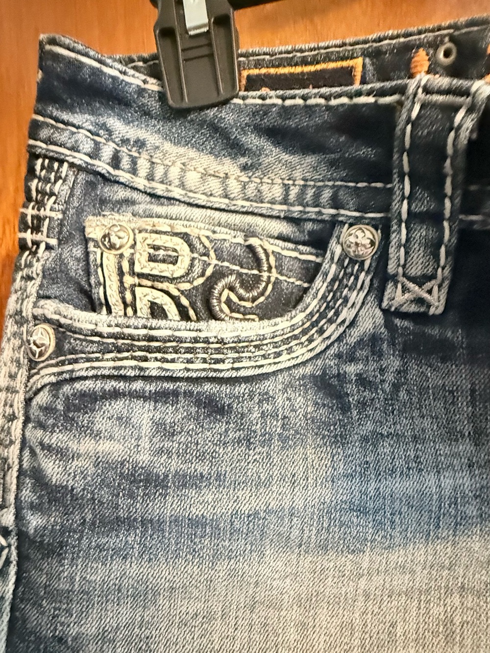 Rock Revival Light Blue Embellished Denim Shorts - Picture 3 of 7